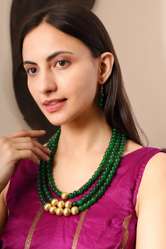 Traditional Pearl Necklace Set