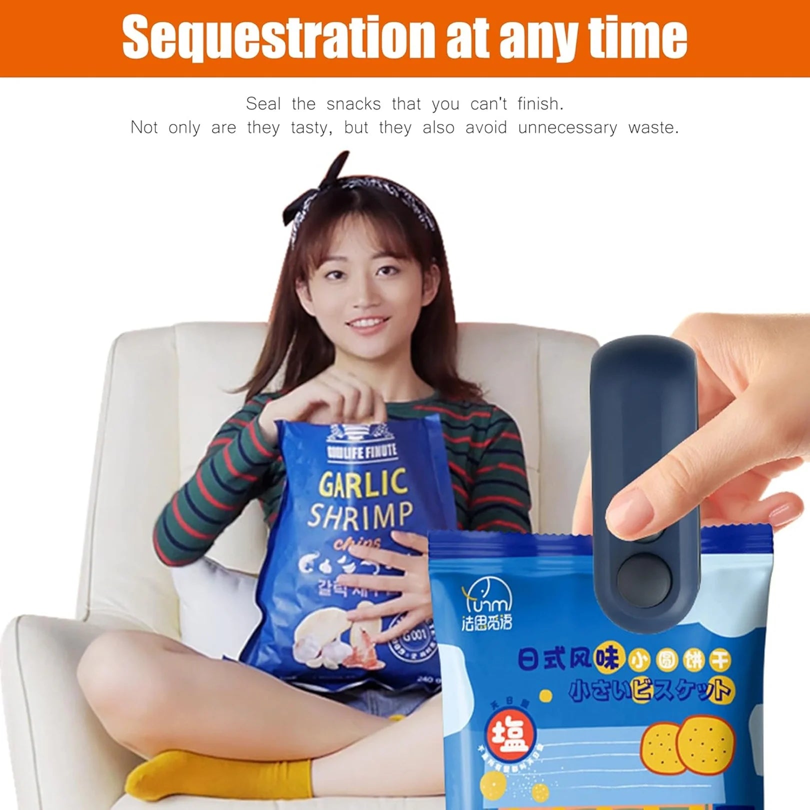 Portable Mini Bag Sealing Machine 2 In 1 Sealer and Cutter USB Rechargeable