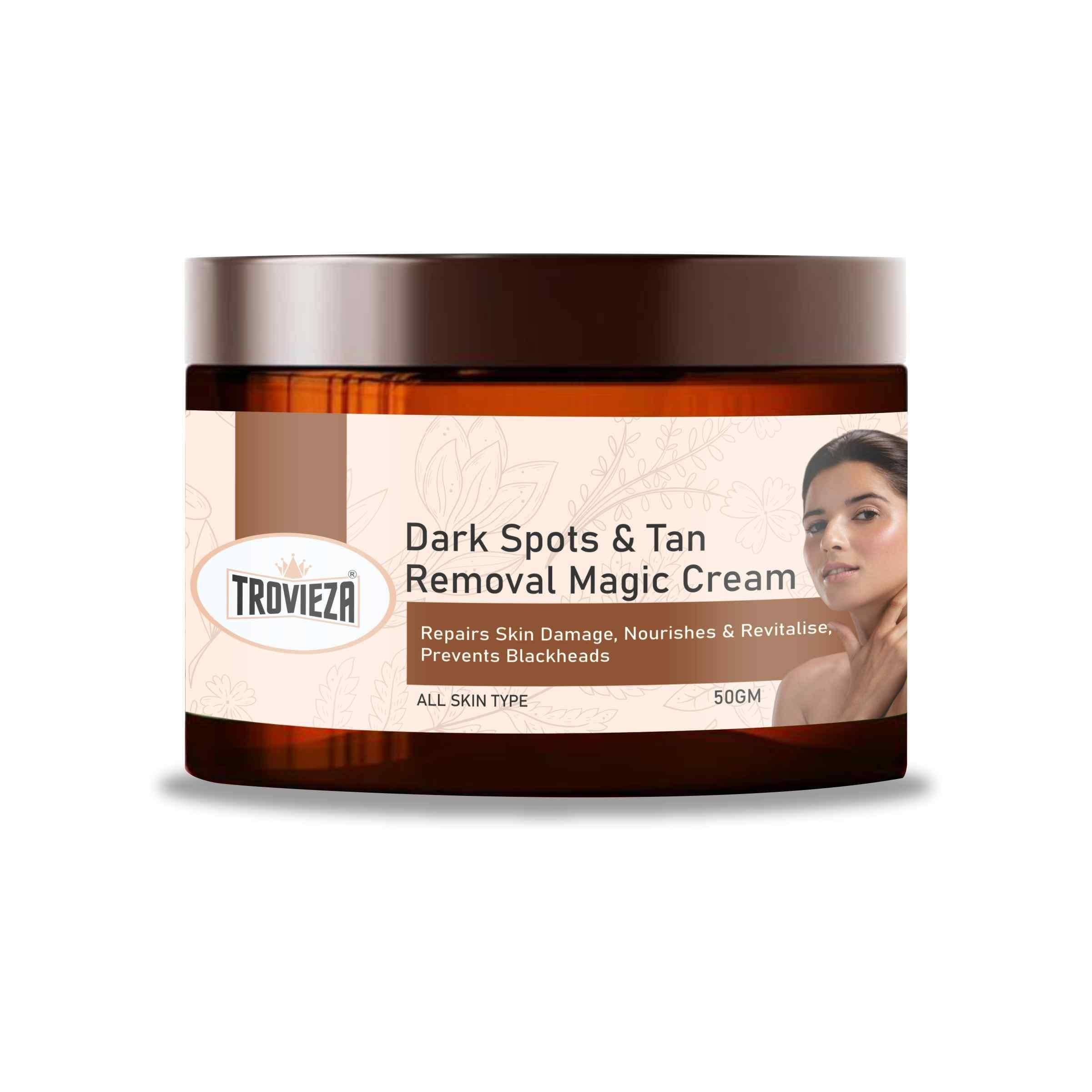 Trovieza Dark spots & Tan removal Magic cream For Face Lightening, Nourishes & Revitalize, prevents blackheads, All skin type, 50gm - Fectorect.com