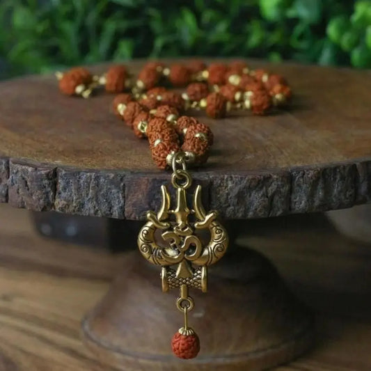 Panchmukhi Rudraksha OM Shiva Trishool Mala mkp0fp-jd