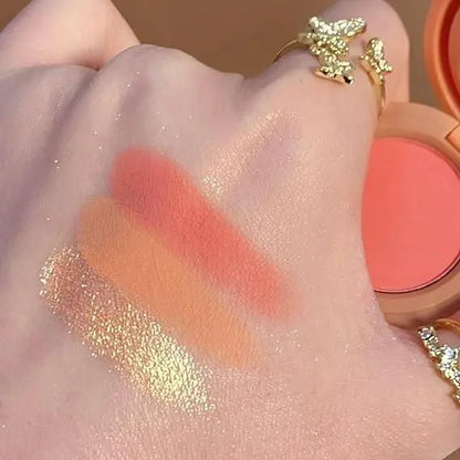 3 in1 Face Blusher + Highlighter with Mini Compact Travel Friendly Palette mkp0fp-jd