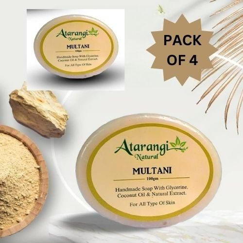 Multani Mitti Handmade Soap With Multani Mitti For Remove Pimple Marks (Pack Of 4) - Fectorect.com