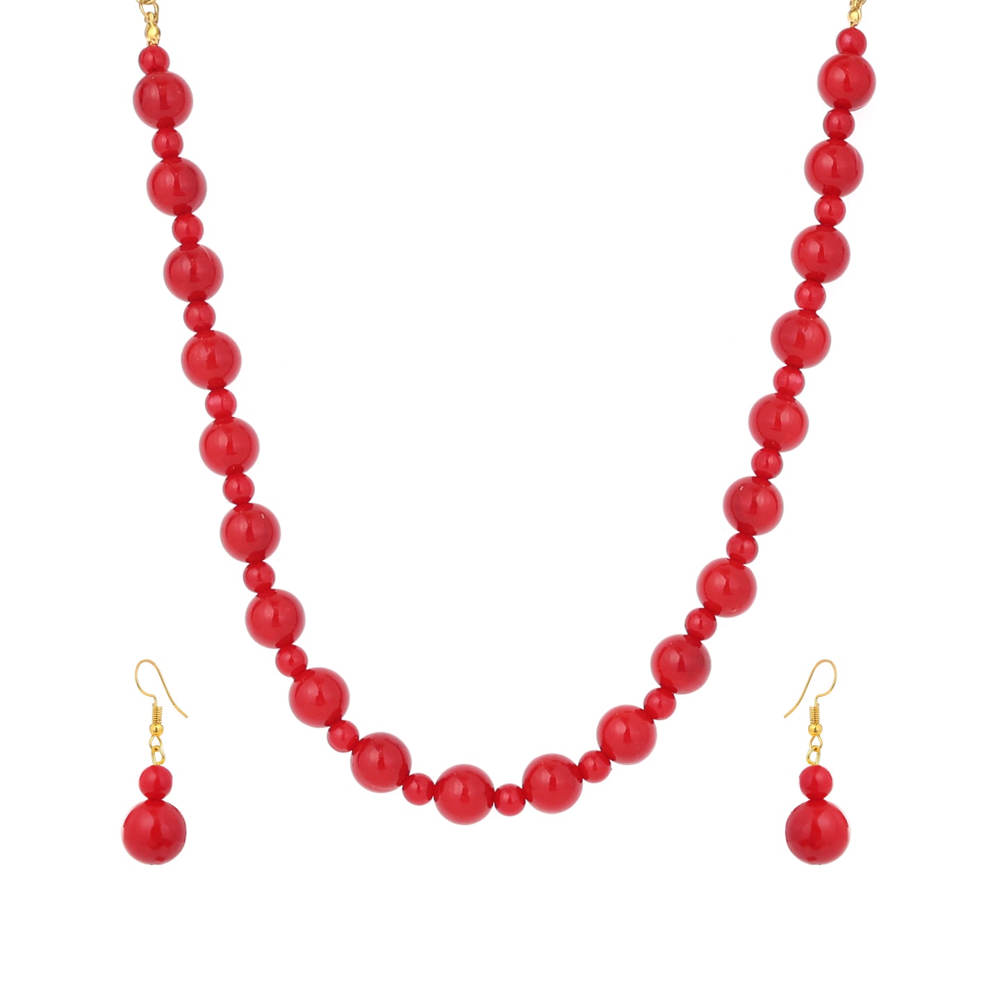 Trendy Red Necklace Set For Girls & Women