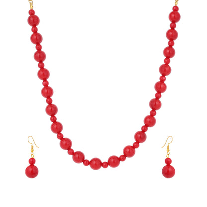 Trendy Red Necklace Set For Girls & Women