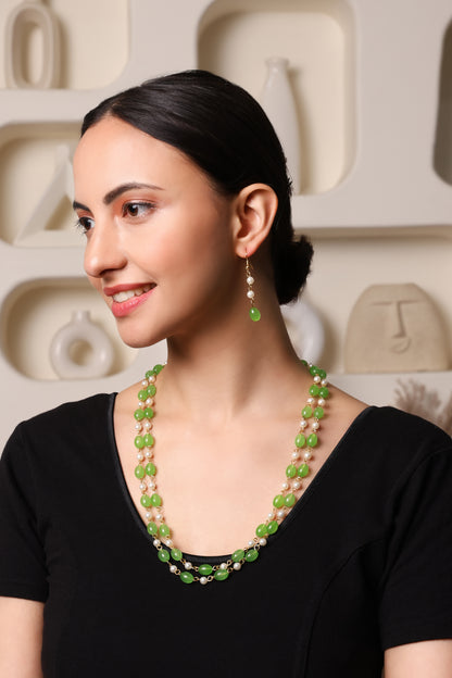Mint Traditional Pearl Necklace Set