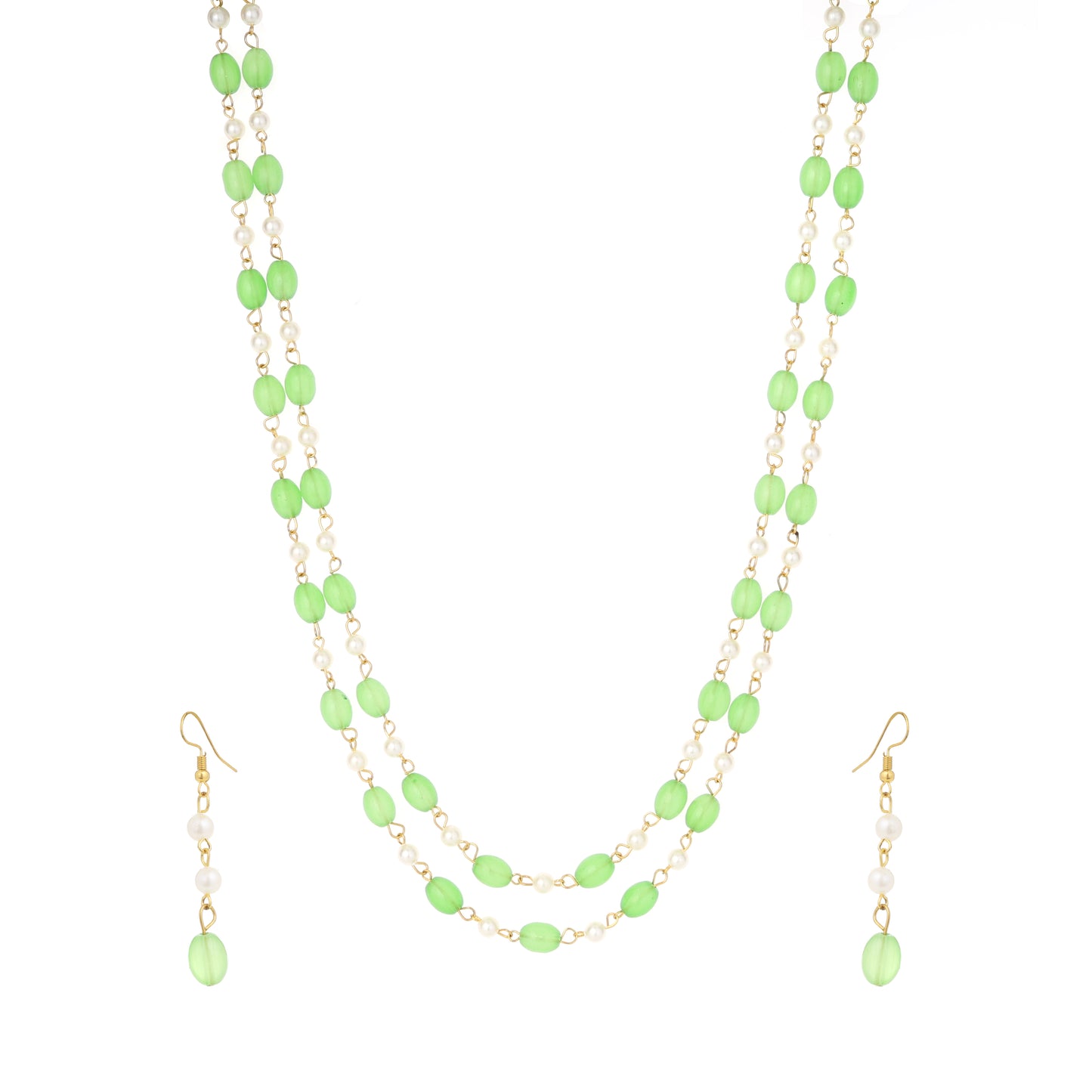 Mint Traditional Pearl Necklace Set