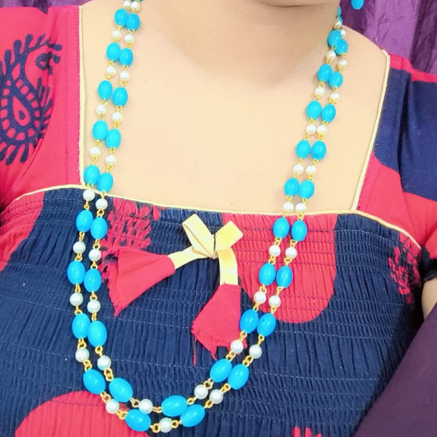 Mint Traditional Pearl Necklace Set