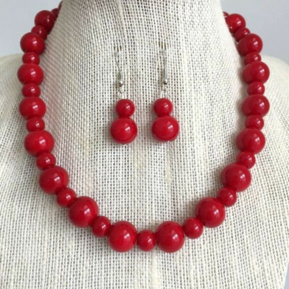 Trendy Red Necklace Set For Girls & Women