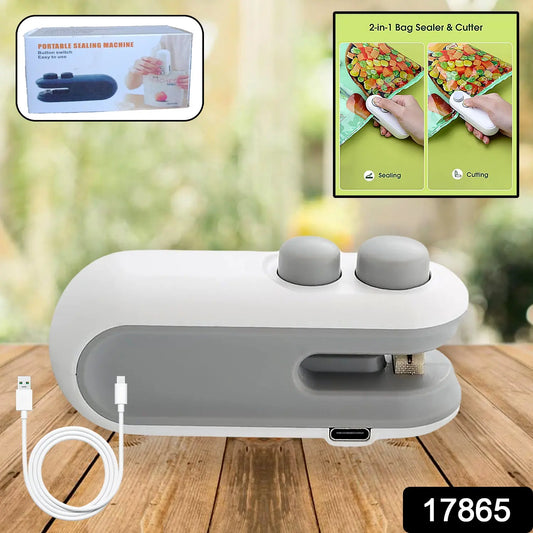 Mini Bag Sealer 2 In 1 (Seal and Cutter) Type-C Usb Charging Portable Wukusy